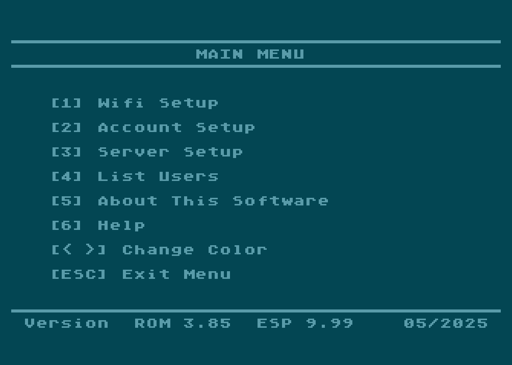 main menu