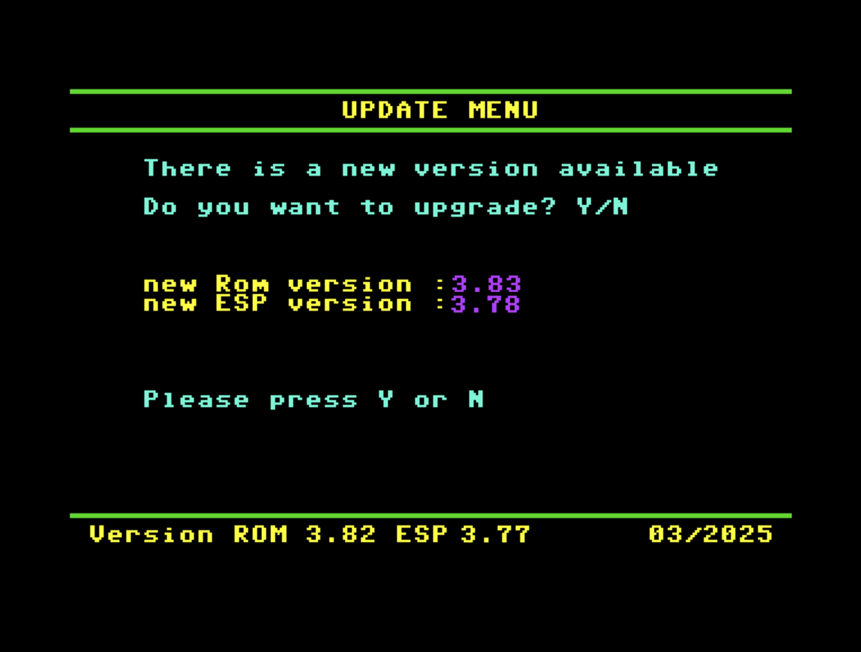 update screen