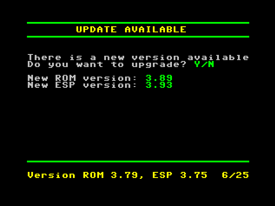 update screen