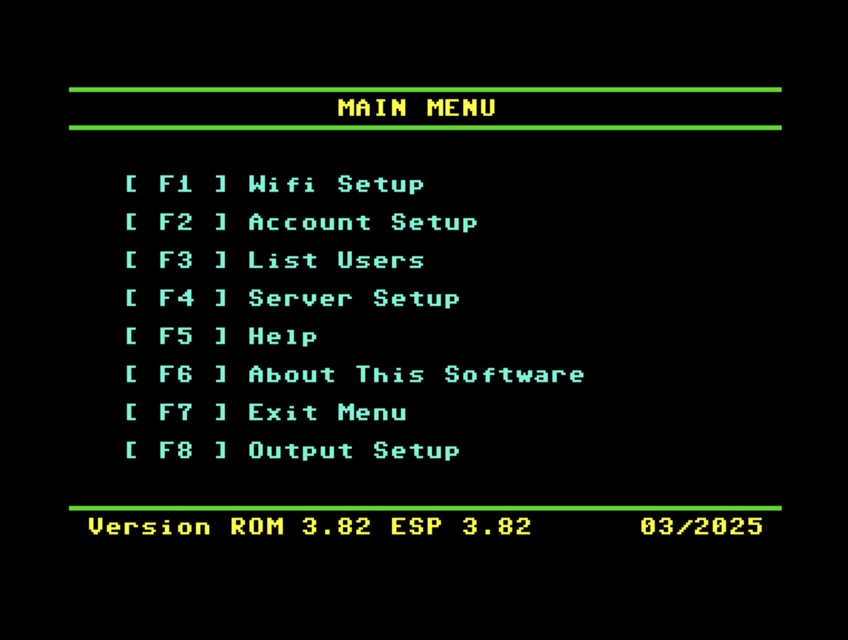 main menu