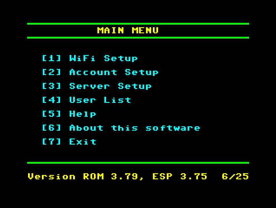 main menu